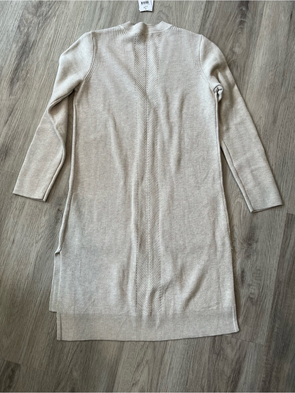 NWT. J. Jill longline cardigan sweater V-neck Rib Knit. Oatmeal. Size XS - Picture 2 of 10